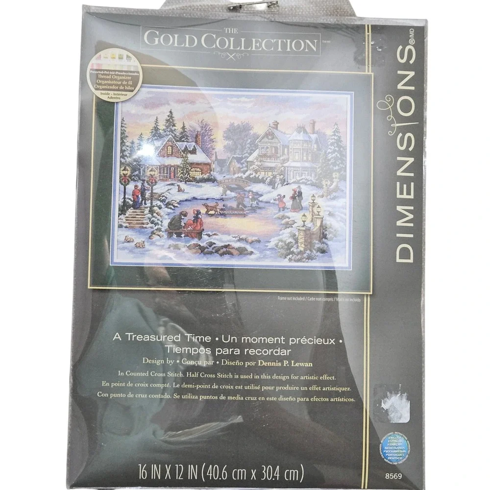Dimensions NWT Gold Collection Treasured Time Cross Stitch Kit 8569 Winter Scene